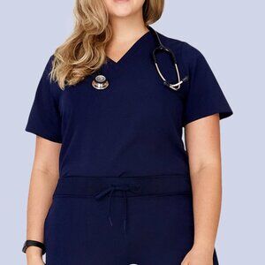 Women's Navy scrub Mandala Top